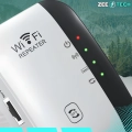 Wzmacniacz sygnału WiFi 300 mb/s + repeater z mocnym zasięgiem (2 tryby + WPS)