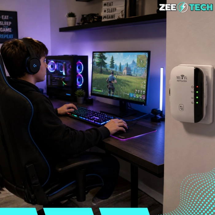 Wzmacniacz sygnału WiFi 300 mb/s + repeater z mocnym zasięgiem (2 tryby + WPS)