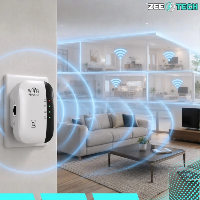 Wzmacniacz sygnału WiFi 300 mb/s + repeater z mocnym zasięgiem (2 tryby + WPS)