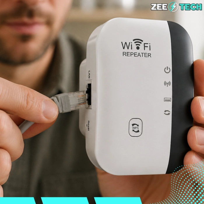 Wzmacniacz sygnału WiFi 300 mb/s + repeater z mocnym zasięgiem (2 tryby + WPS)