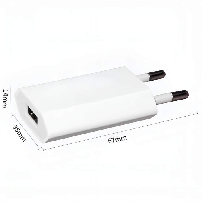 Ładowarka sieciowa USB - Kostka, wtyczka (1A Biała)