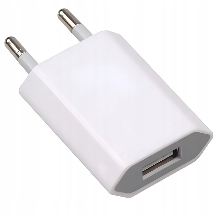 Ładowarka sieciowa USB - Kostka, wtyczka (1A Biała)