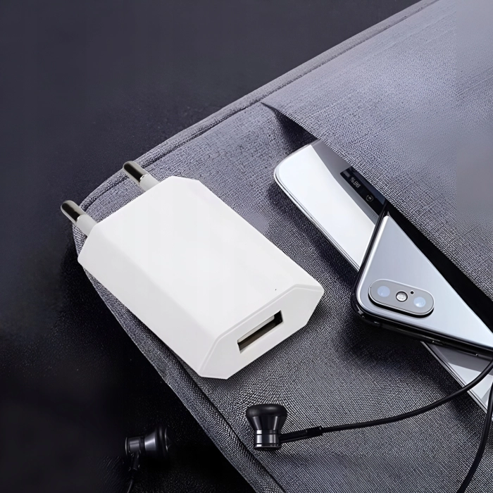 Ładowarka sieciowa USB - Kostka, wtyczka (1A Biała)