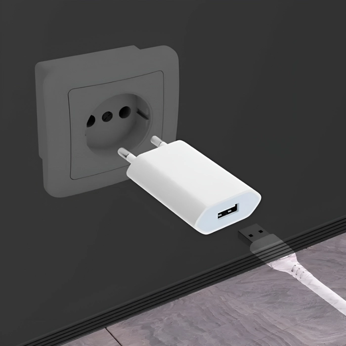 Ładowarka sieciowa USB - Kostka, wtyczka (1A Biała)