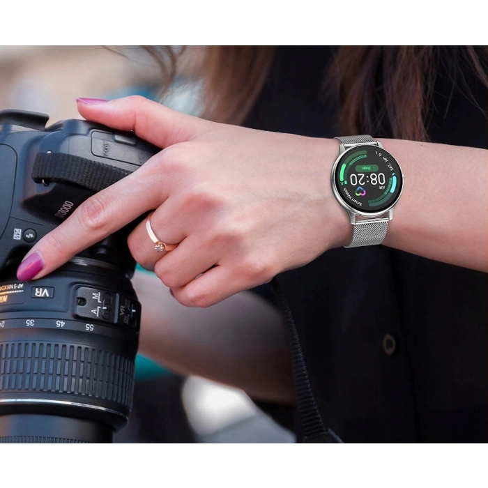 Smartwatch męski, damski Z96 - zegarek sportowy z pomiarem pulsu, ciśnienia + Szkło (Czarny)