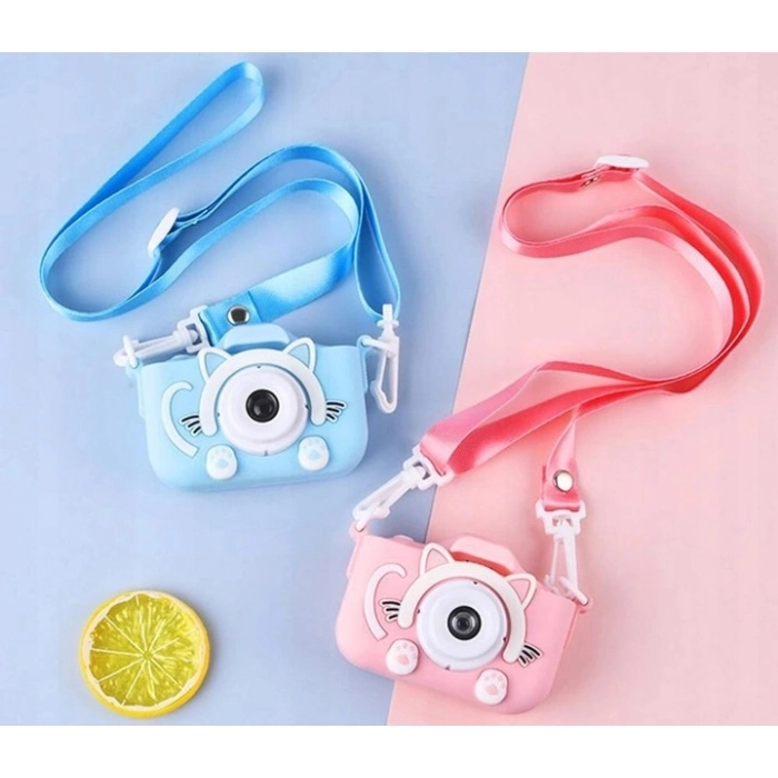 Aparat fotograficzny cyfrowy dla dzieci 3 mpx - Kotek + Karta 32 GB (Różowy)