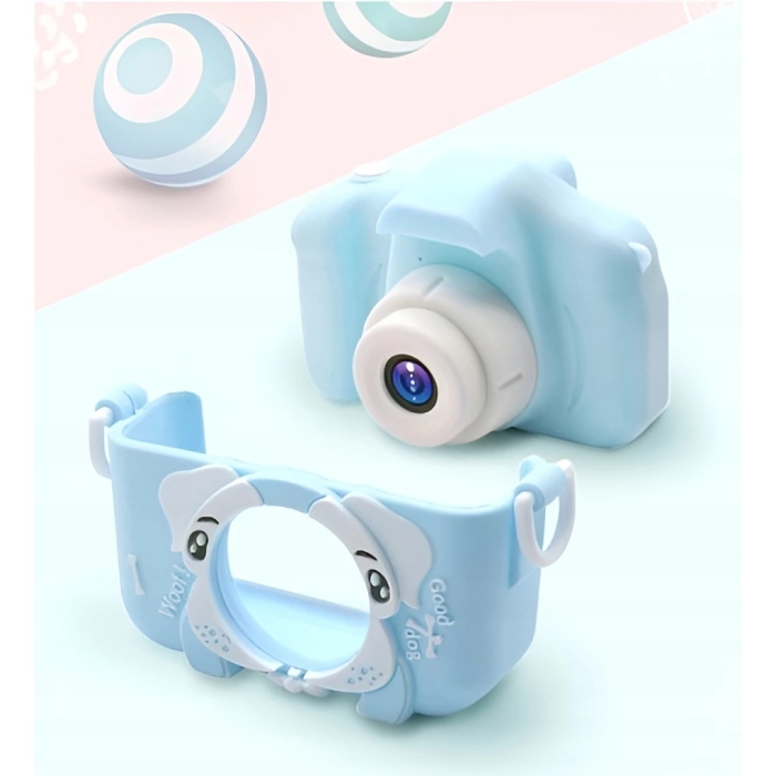 Aparat fotograficzny cyfrowy dla dzieci 40 mpx - Piesek + Karta 32 GB (Różowy)