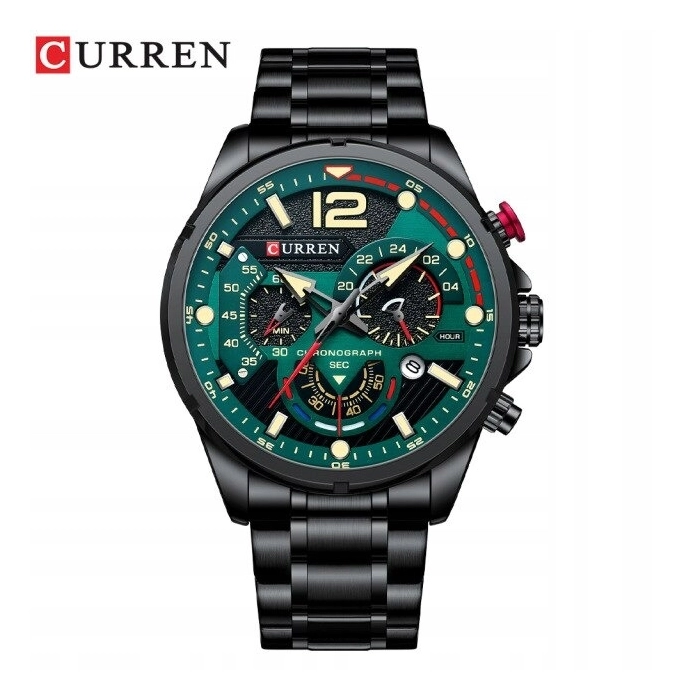 Zegarek męski naręczny Curren - kwarcowy z chronografem i datownikiem (Granatowy)