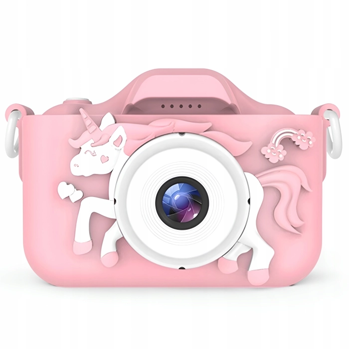 Aparat fotograficzny cyfrowy dla dzieci 3 mpx - Jednorożec + Karta 32 GB (Różowy)