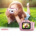 Aparat fotograficzny cyfrowy dla dzieci 3 mpx - Piesek + Karta 32 GB (Różowy)
