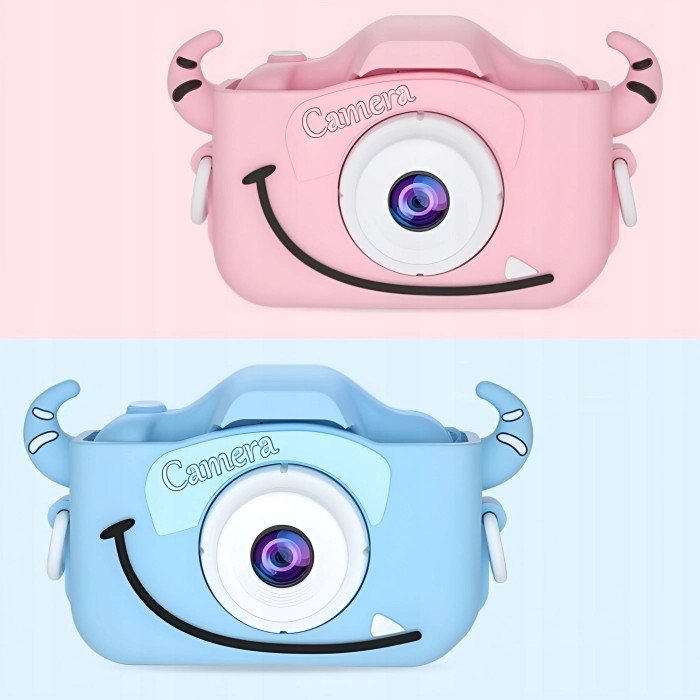 Aparat fotograficzny cyfrowy dla dzieci 3 mpx - Potworek + Karta 32 GB (Niebieski)