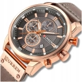Zegarek męski skórzany Curren - klasyczny i elegancki z chronografem (Jasnobrązowy)