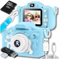 Aparat cyfrowy fotograficzny dla dzieci 40 mpx - Jednorożec + Karta 32 GB (Niebieski)
