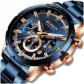 Zegarek na bransolecie męski Curren - elegancki z chronografem i datownikiem (Granatowy)