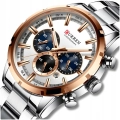 Zegarek na bransolecie męski Curren - elegancki z chronografem i datownikiem (Srebrno-złoty)