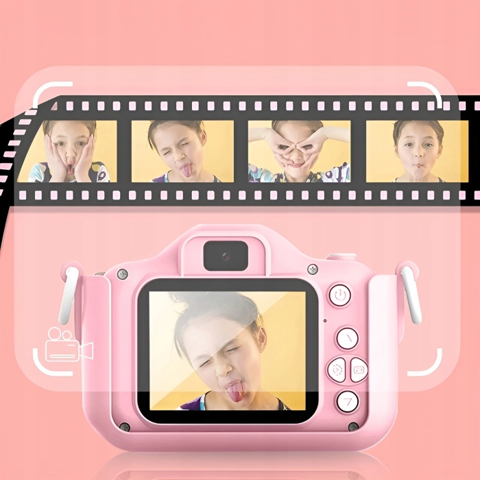 Aparat fotograficzny cyfrowy dla dzieci 3 mpx - Mickey + Karta 32 GB (Różowy)