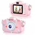 Aparat fotograficzny cyfrowy dla dzieci 40 mpx - Kotek + Karta 32 GB (Różowy)