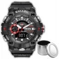 Zegarek męski SMAEL Z80 z datownikiem i alarmem - wojskowy, sportowy + Pudełko (Czerwony)