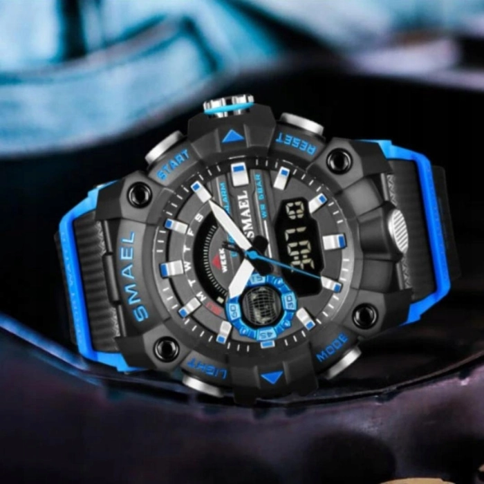 Zegarek męski SMAEL Z80 z datownikiem i alarmem - wojskowy, sportowy + Pudełko (Zielony)