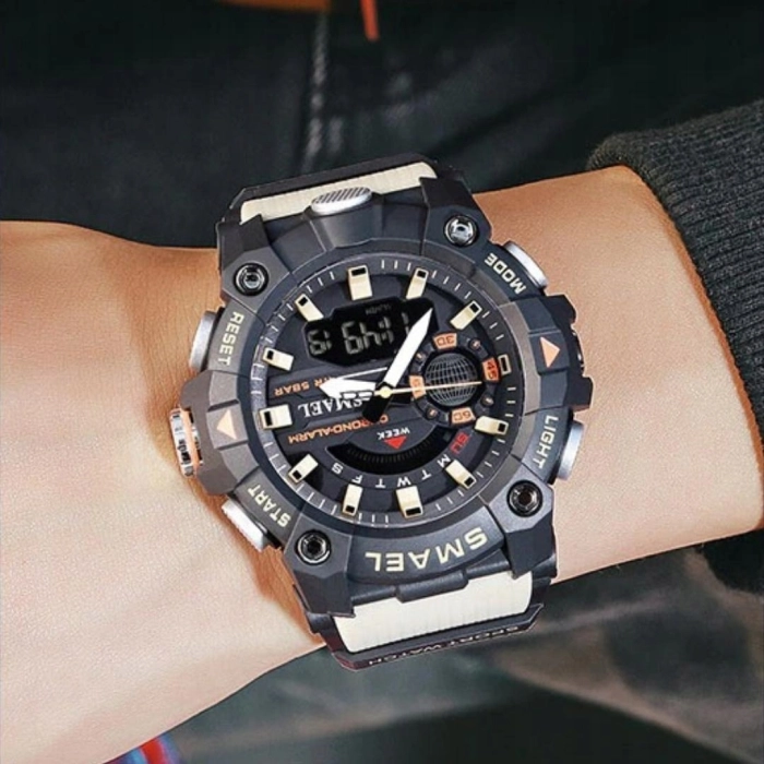 Zegarek męski SMAEL Z80 z datownikiem i alarmem - wojskowy, sportowy + Pudełko (Zielony)