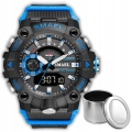 Zegarek męski SMAEL Z80 z datownikiem i alarmem - wojskowy, sportowy + Pudełko (Niebieski)