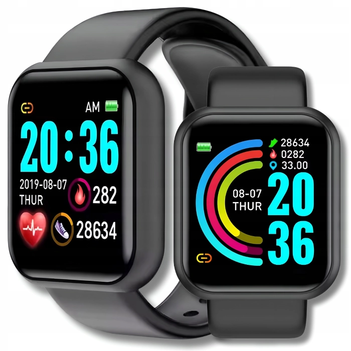 Smartwatch męski, damski Z20 - zegarek sportowy z pomiarem pulsu, kroków (Czarny)