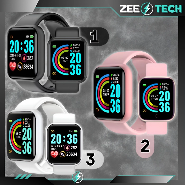 Smartwatch męski, damski Z20 - zegarek sportowy z pomiarem pulsu, kroków (Czarny)