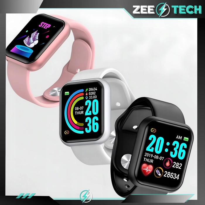 Smartwatch męski, damski Z20 - zegarek sportowy z pomiarem pulsu, kroków (Czarny)