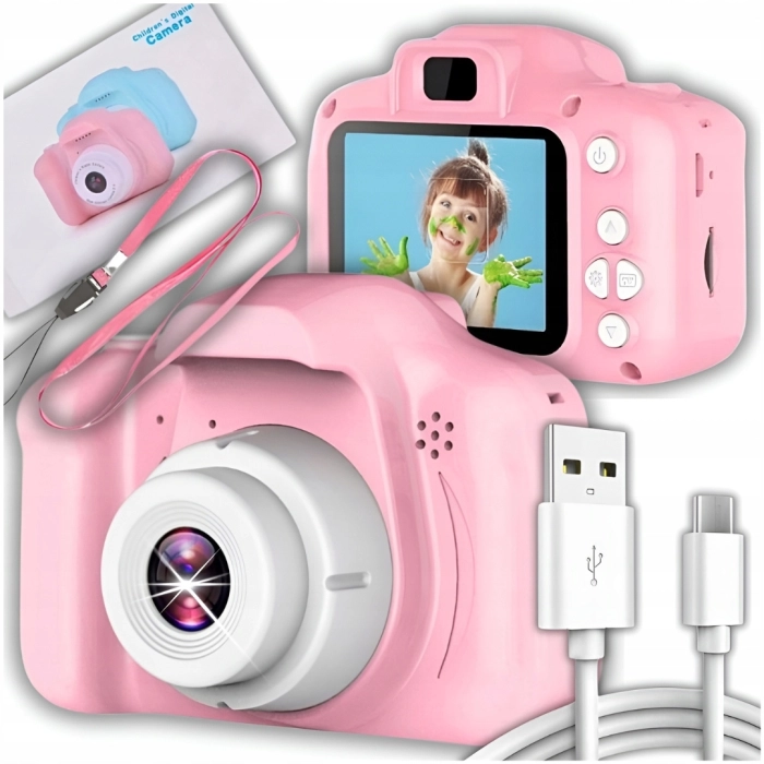 Aparat fotograficzny cyfrowy dla dzieci 3 mpx (Różowy)