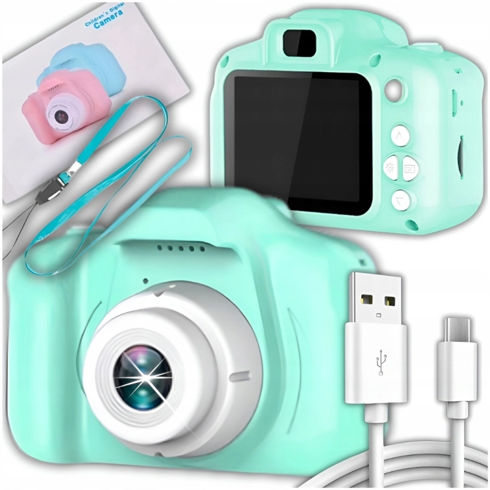 Aparat fotograficzny cyfrowy dla dzieci 3 mpx (Turkusowy)
