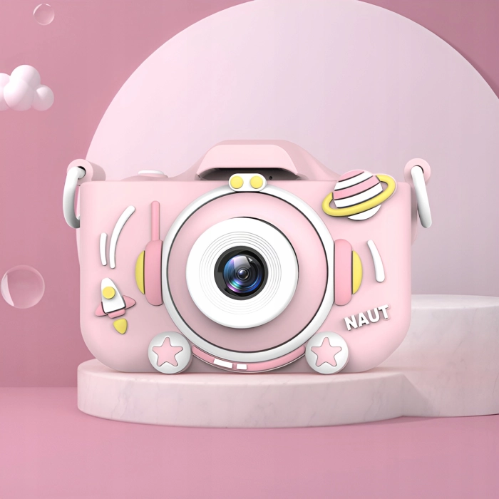 Aparat fotograficzny cyfrowy dla dzieci 40 mpx - Astronauta + Karta 32 GB (Różowy)