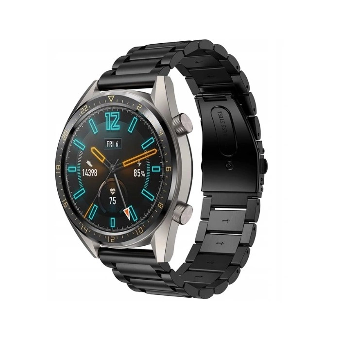 Pasek Bransoleta uniwersalna do smartwatcha 22mm + teleskopy (Czarna)