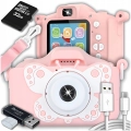 Aparat fotograficzny cyfrowy dla dzieci 3 mpx - Motyl + Karta 32 GB (Różowy)