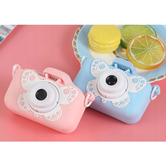 Aparat fotograficzny cyfrowy dla dzieci 3 mpx - Motyl + Karta 32 GB (Niebieski)