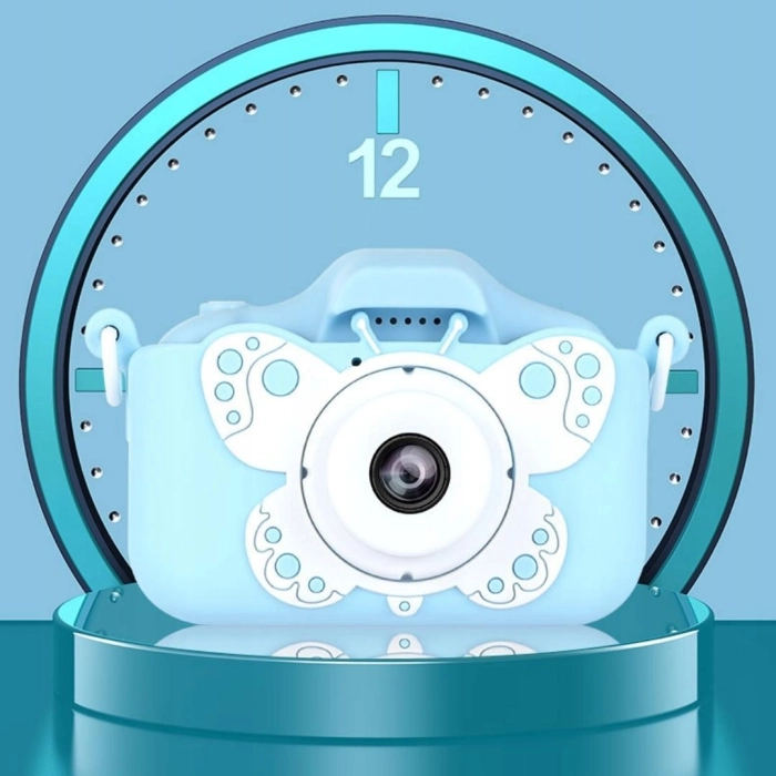 Aparat fotograficzny cyfrowy dla dzieci 3 mpx - Motyl + Karta 32 GB (Niebieski)