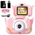 Aparat fotograficzny cyfrowy dla dzieci 3 mpx - Królik + Karta 32 GB (Niebieski)