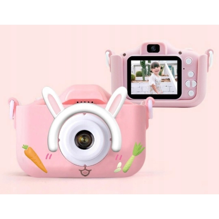 Aparat fotograficzny cyfrowy dla dzieci 3 mpx - Królik + Karta 32 GB (Niebieski)