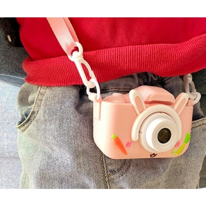 Aparat fotograficzny cyfrowy dla dzieci 3 mpx - Królik + Karta 32 GB (Niebieski)