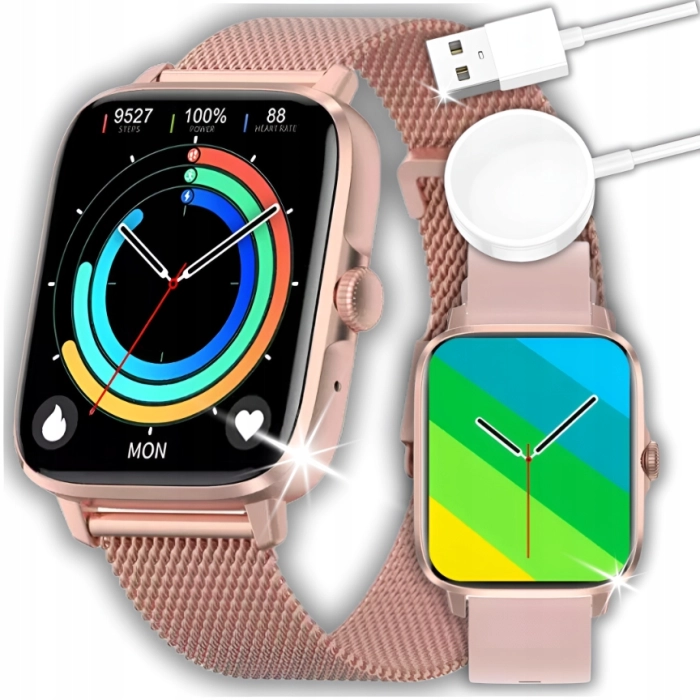 Smartwatch męski, damski Z102 - zegarek sportowy z możliwością prowadzenia rozmów (Różowy)