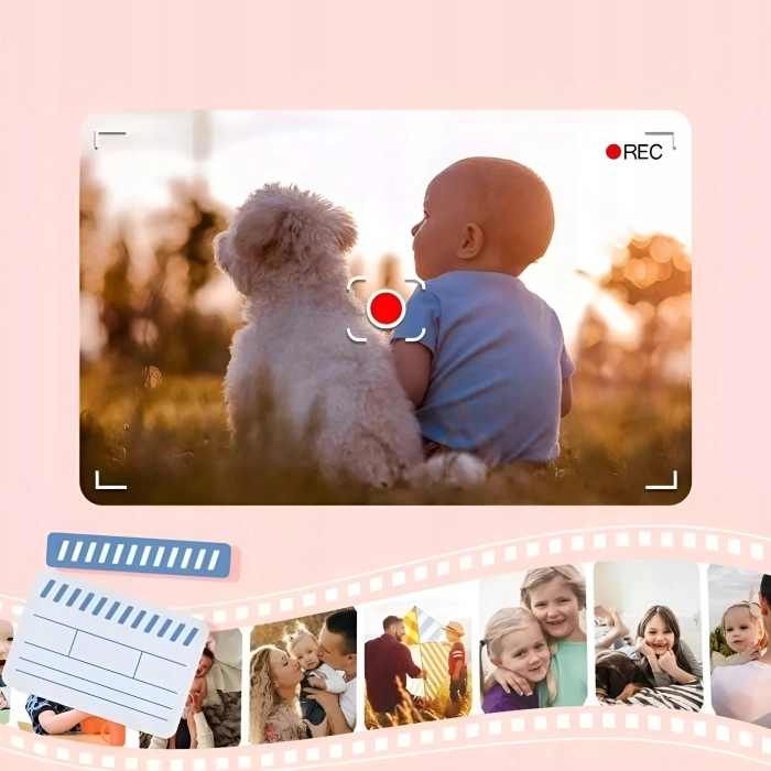 Aparat fotograficzny cyfrowy dla dzieci 40 mpx - Potworek + Karta 32 GB (Różowy)