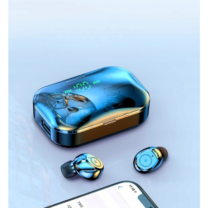 Słuchawki bezprzewodowe douszne z mikrofonem Z01 - sportowe gamingowe Bluetooth + Powerbank