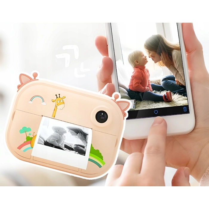 Aparat natychmiastowy cyfrowy dla dzieci z drukarką Karta 32 GB + 2 Rolki