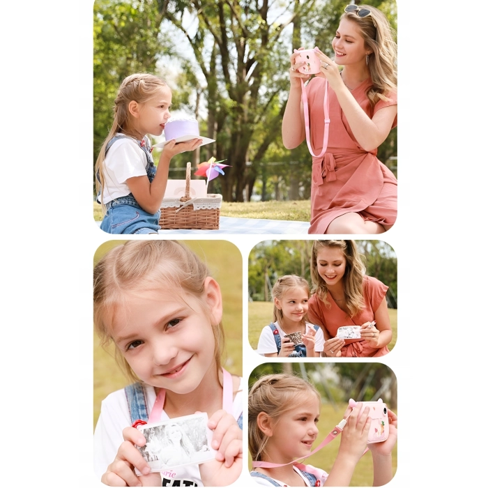 Aparat natychmiastowy cyfrowy dla dzieci z drukarką Karta 32 GB + 2 Rolki