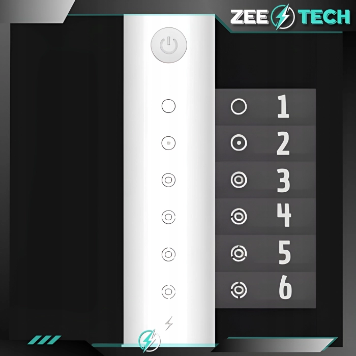 Szczoteczka elektryczna, soniczna do zębów - 6 trybów + 4 końcówki (Biała)
