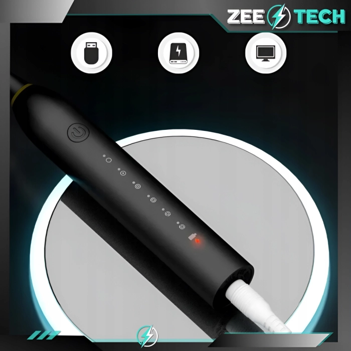 Szczoteczka elektryczna, soniczna do zębów - 6 trybów + 4 końcówki (Różowa)