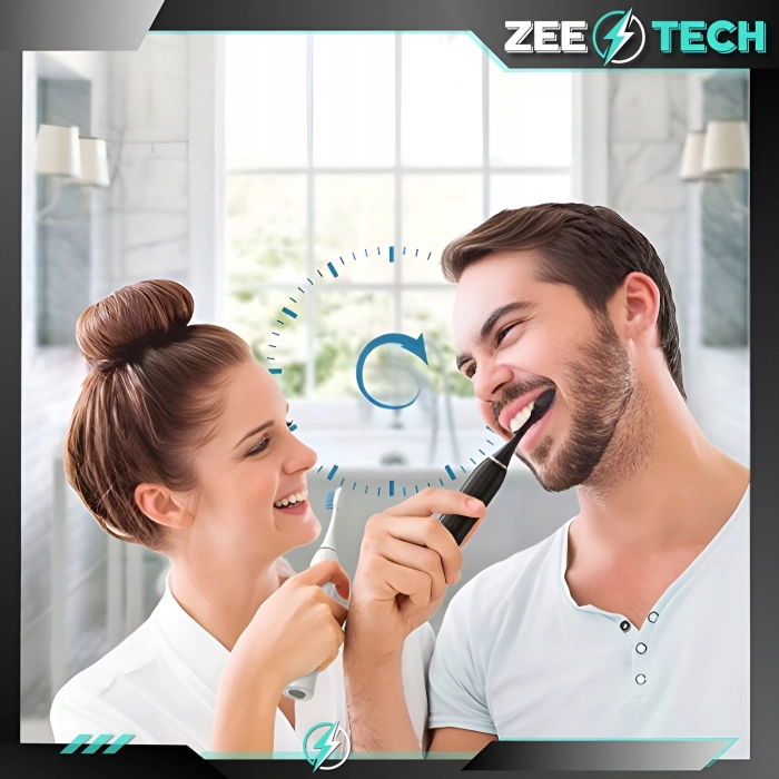 Szczoteczka elektryczna, soniczna do zębów - 6 trybów + 4 końcówki (Różowa)