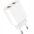 Szybka ładowarka sieciowa USB Fast charge 2xUSB 2.4A + Kabel USB-C