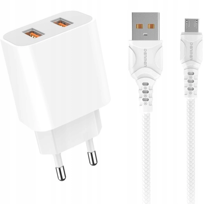 Szybka ładowarka sieciowa USB Fast charge 2xUSB 2.4A + Kabel USB-C