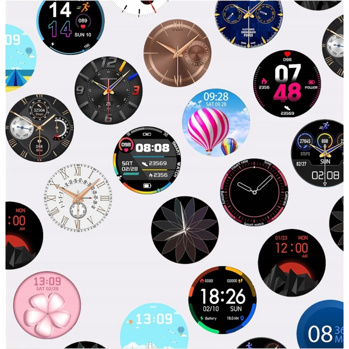 Smartwatch męski, damski Z96 - zegarek sportowy z pomiarem pulsu, ciśnienia + Szkło (Szary)