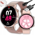 Smartwatch męski, damski Z96 - zegarek sportowy z pomiarem pulsu, ciśnienia + Szkło (Różowy)